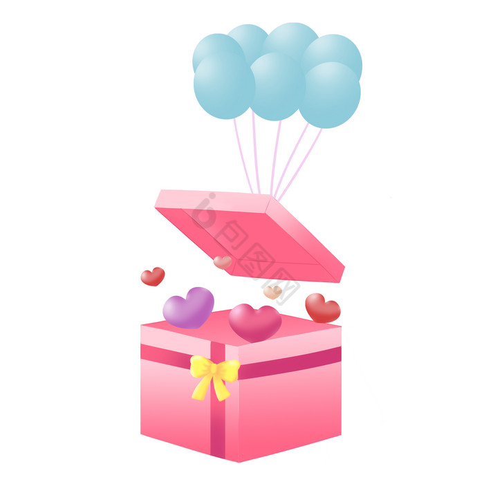 情人节气球礼物盒图片