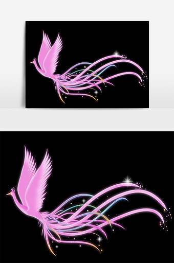 少女梦幻凤凰漂浮元素