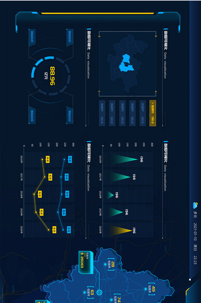 深色科技感炫酷数据可视化超级大屏数据展示