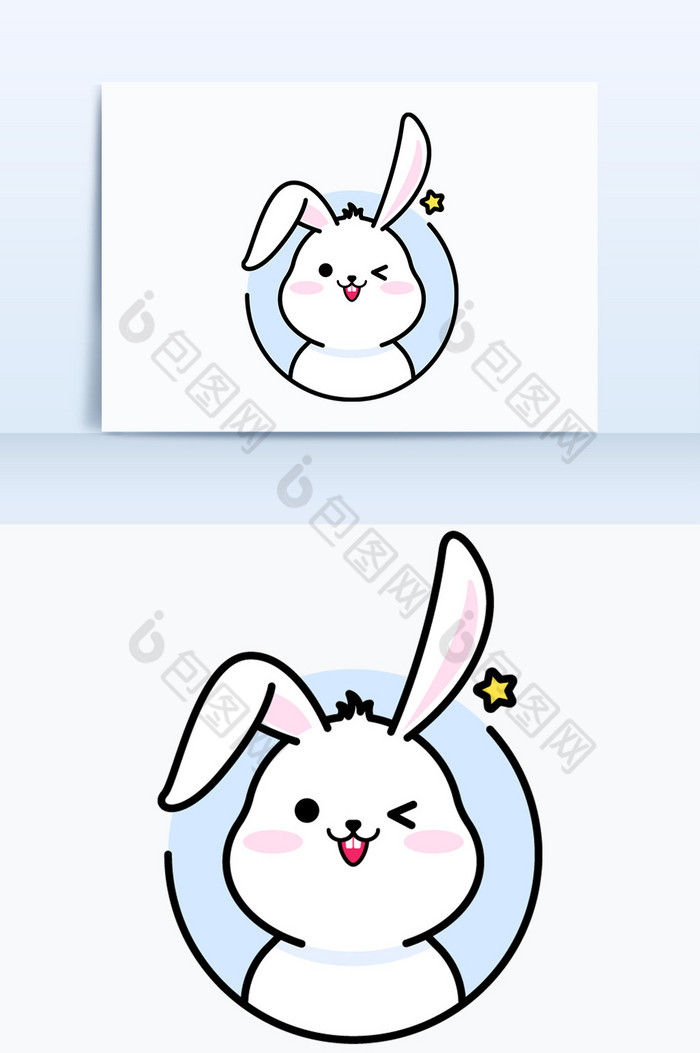 可爱兔子眨眼wink微信表情公众号配图图片图片