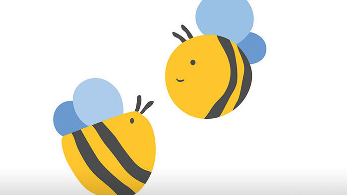 简单扁平画风动物类可爱蜜蜂mg动画