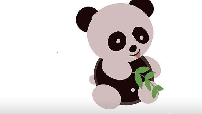 简单扁平画风动物类可爱熊猫mg动画