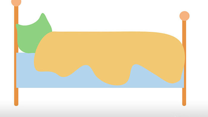 简单扁平画风生活用品家具类床mg动画