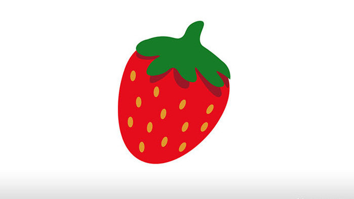 简单扁平画风食物类水果草莓mg动画