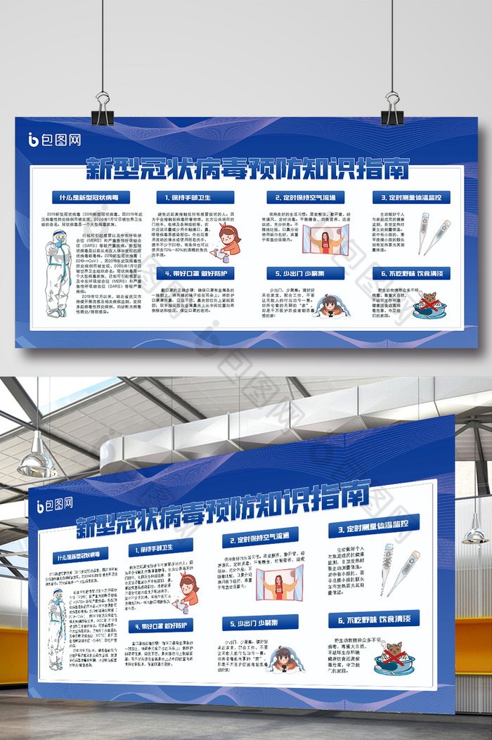 新型冠状病毒预防知识普及栏图片图片