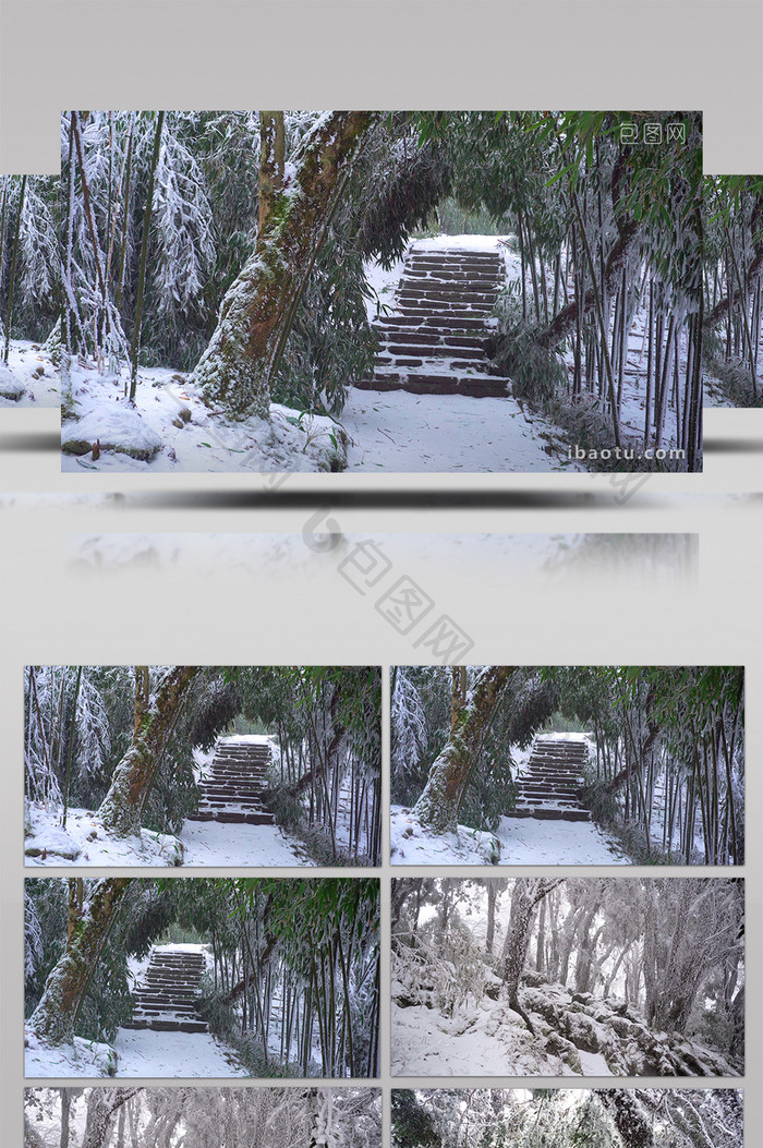 4K实拍白雪覆盖下的林间小道视频素材