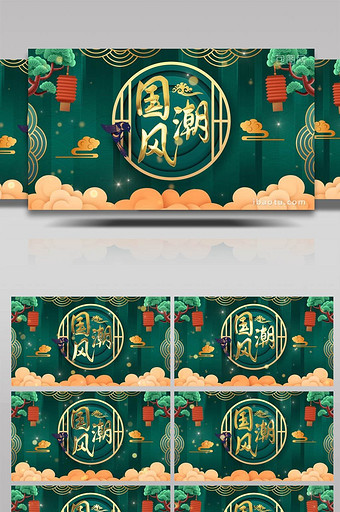传统中国古风国潮循环主题背景AE模板图片