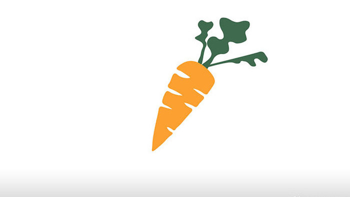 简单扁平画风食物类蔬菜胡萝卜mg动画