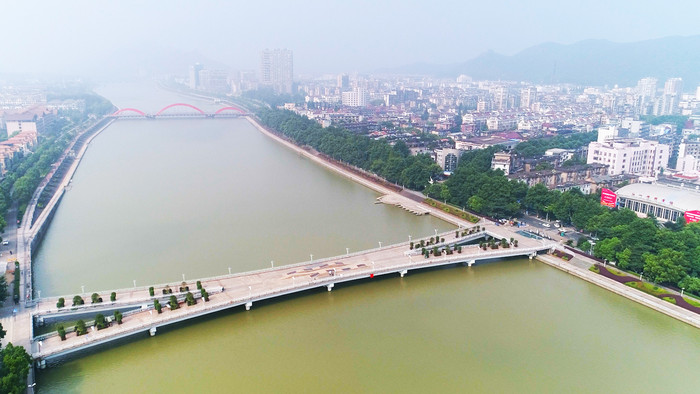 航拍浙江省江山市须江