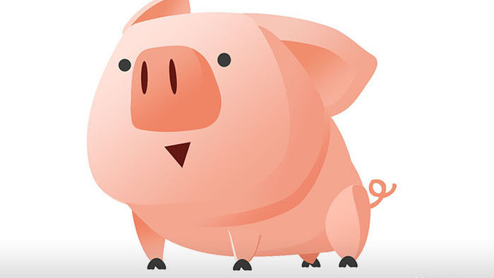 简单扁平画风自然动物类小猪mg动画