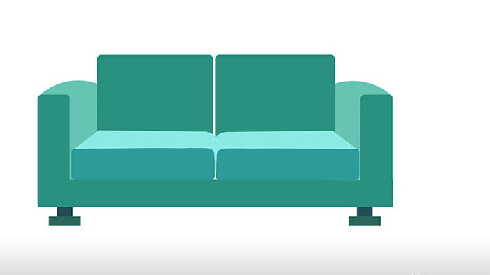 简单扁平画风生活用品家具类沙发mg动画