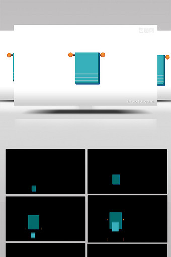 简单扁平画风生活用品类毛巾mg动画图片