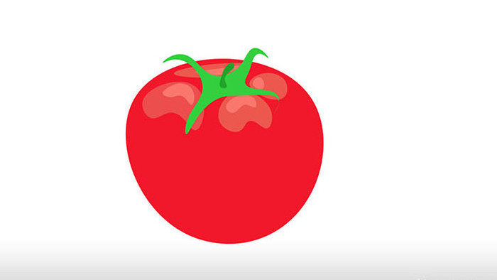 简单扁平画风食物类水果蔬菜番茄mg动画