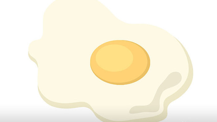 简单扁平画风食物类营养煎蛋mg动画