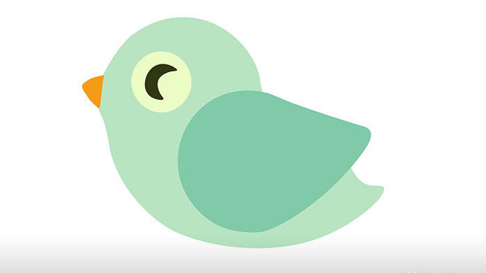 简单扁平画风自然动物类绿色小鸟mg动画
