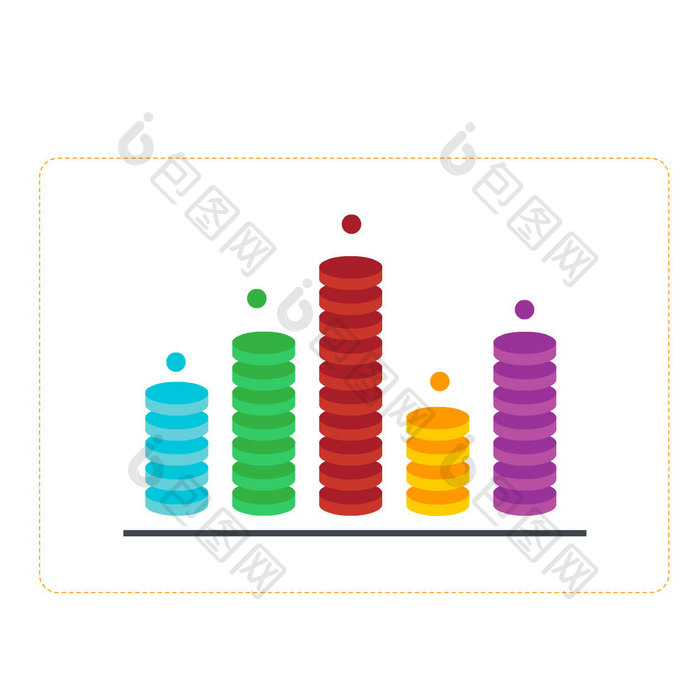 彩色圆柱形数据动图GIF