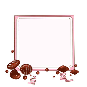 情人节巧克力粉色卡片