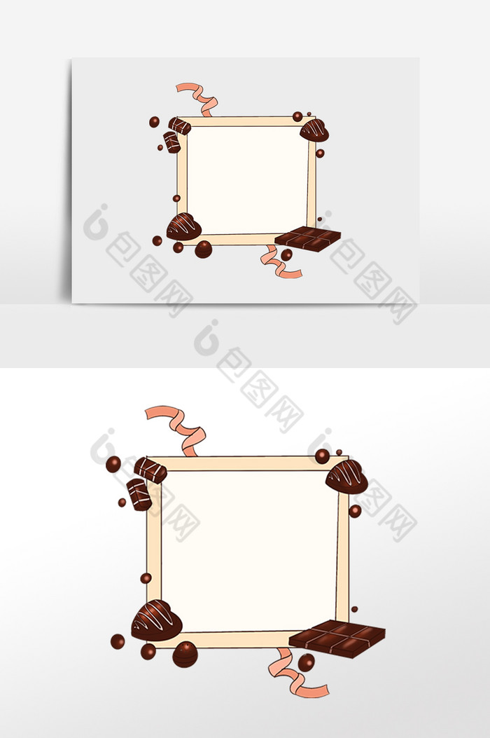 情人节巧克力方形卡片图片图片