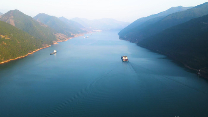 4K航拍万里长江三峡库区自然生态环