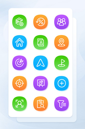 多色面型线性手机主题矢量icon图标图片