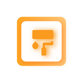 橙色渐变立体刷子图标icon设计UI动效