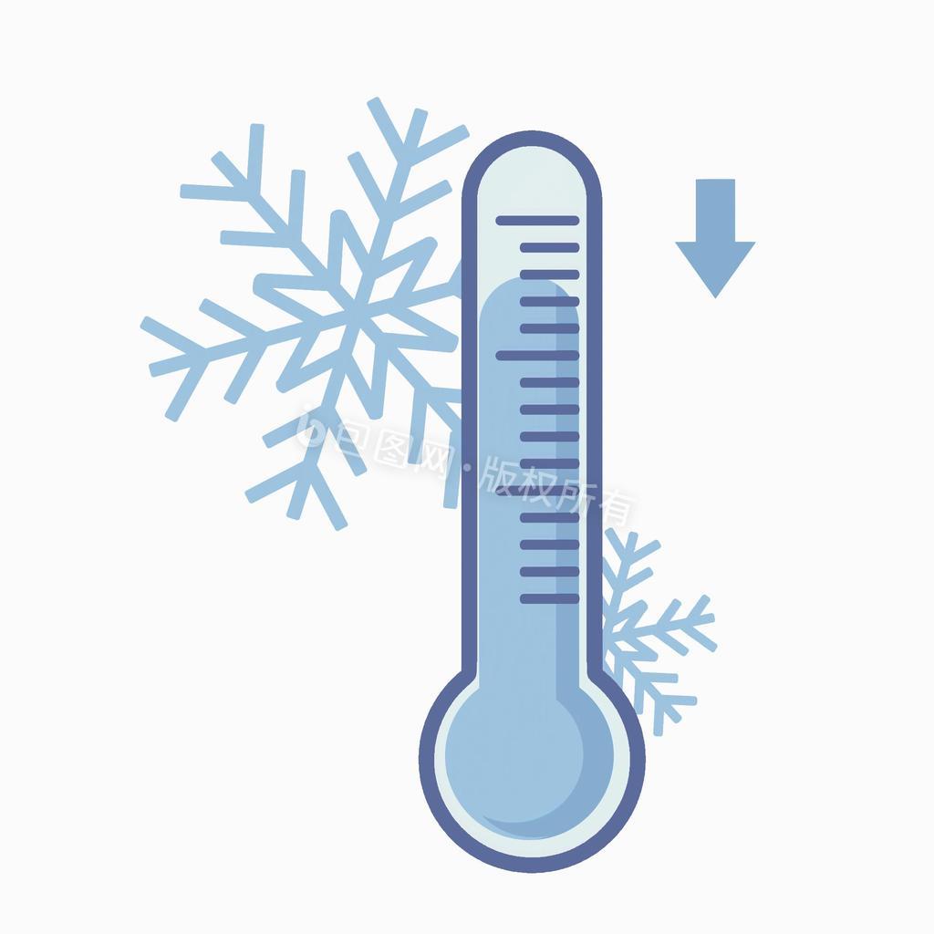 降温寒冷温度计雪花低温动图GIF图片