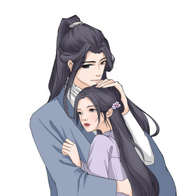 七夕相拥古风情侣