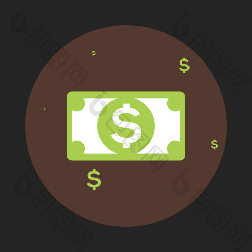 简约淡绿色人民币动态图标商务icon