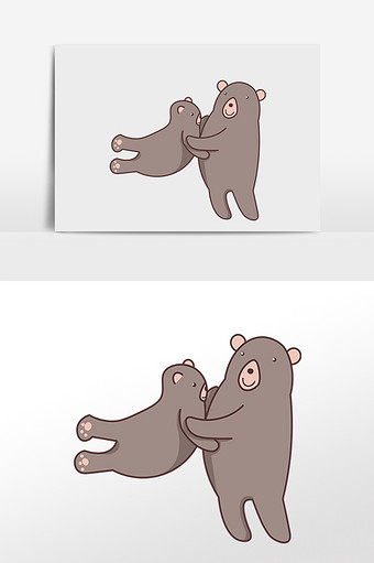 大熊抱抱简笔画图片