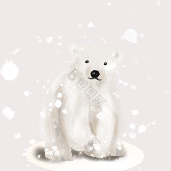 北极冰川动物白熊图片