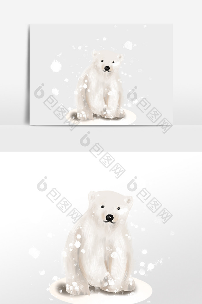 北极冰川动物白熊