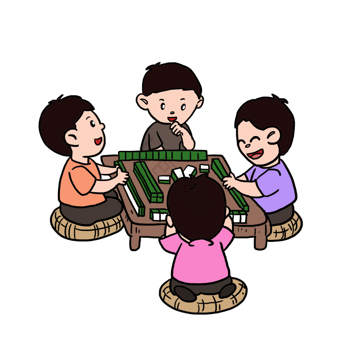 卡通麻将图片-卡通麻将素材免费下载-包图网