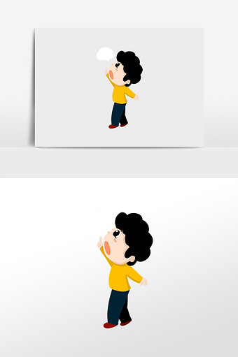 卡通手绘男孩说话