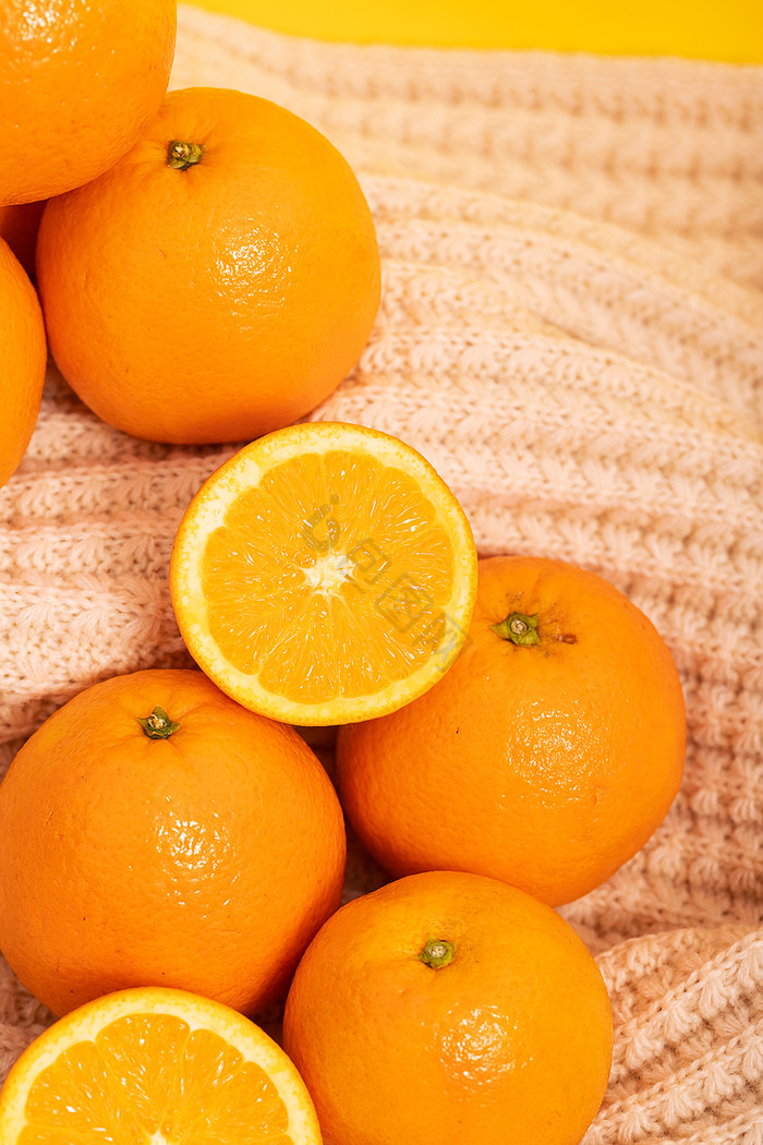 橙子水果切开的橙子摄影图图片