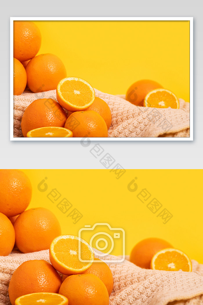 橙子水果黄色背景图图片图片