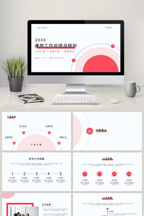 企业工作汇报商务总结年度汇总PPT模板