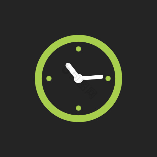 简约淡绿色时钟动态图标手机商务应用矢量图片