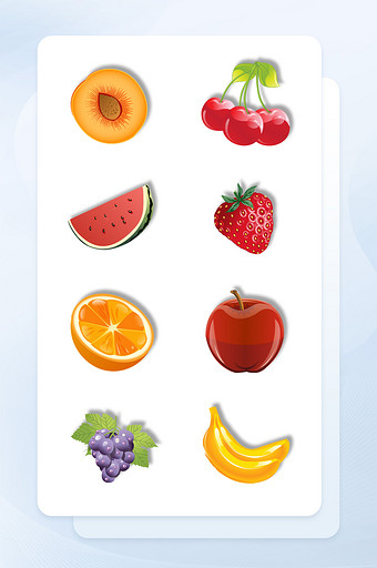 彩色拟物水果矢量icon图标图片