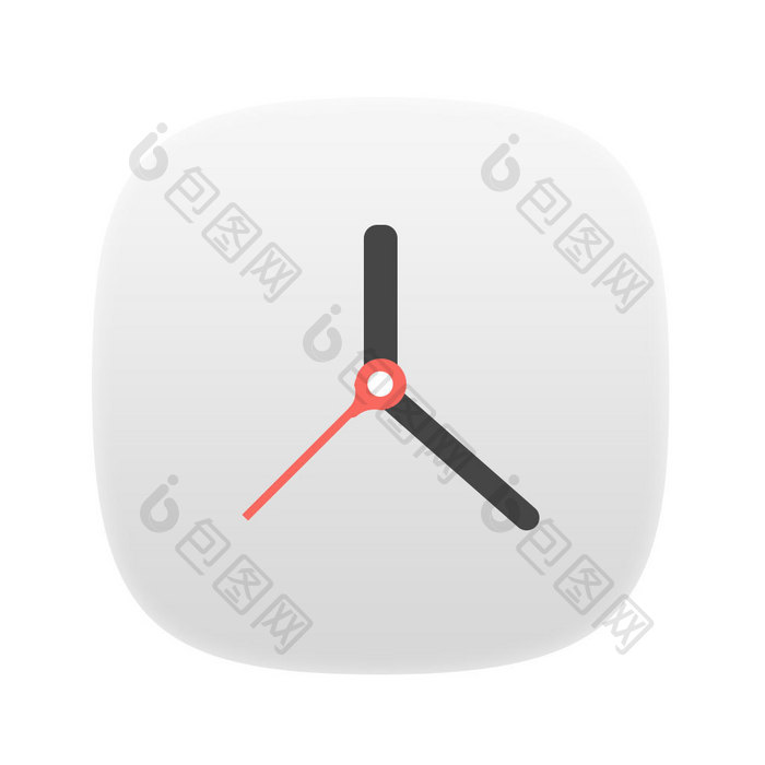 轻拟物手机应用图标时钟icon动效图标