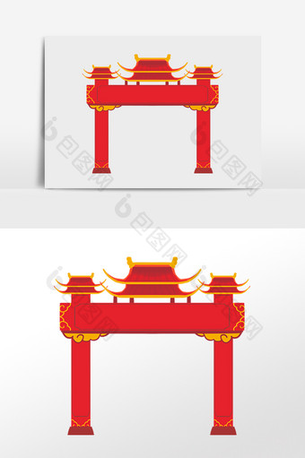 新年春节喜庆门楼图片