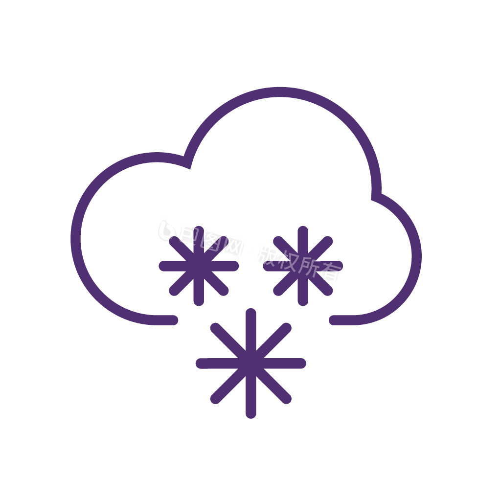 天气下雪线性路径动效icon动效图标-包图网