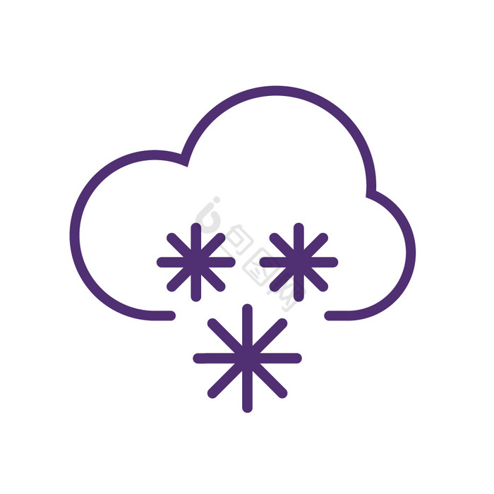 天气下雪线性路径动效icon动效图标图片