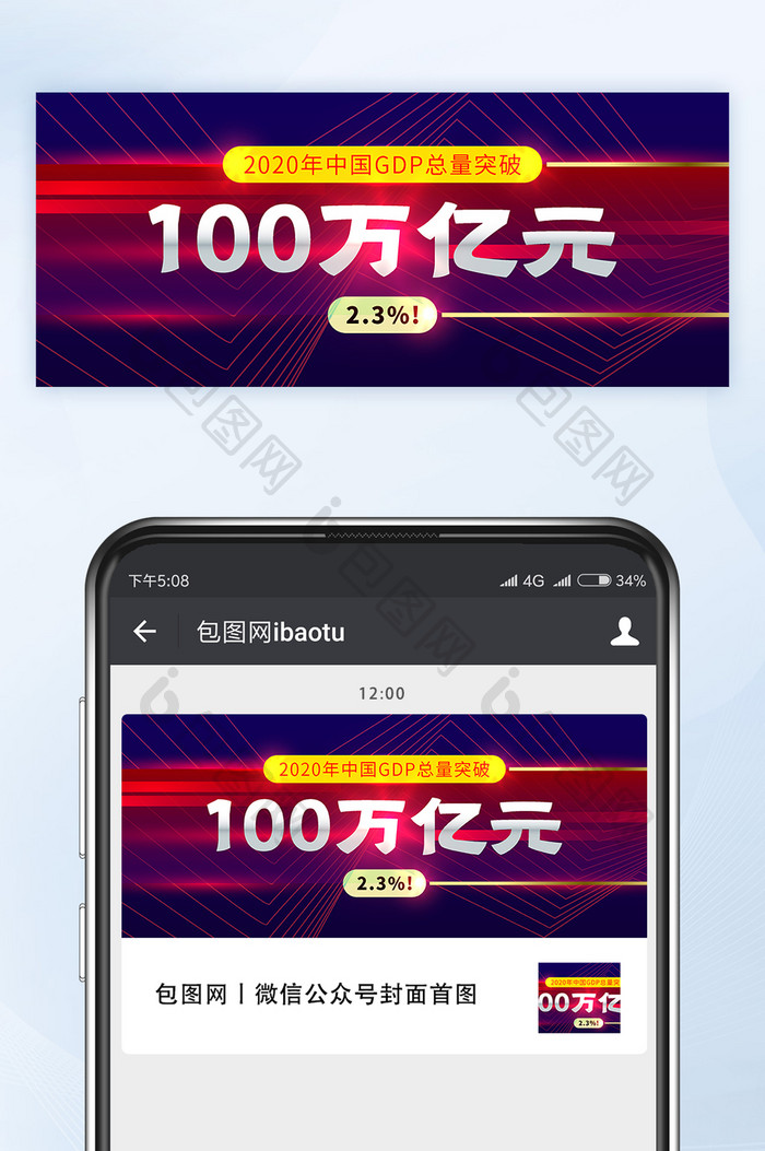 2020年GDP突破100万亿公众号首图