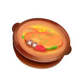 大寒老母鸡汤插画