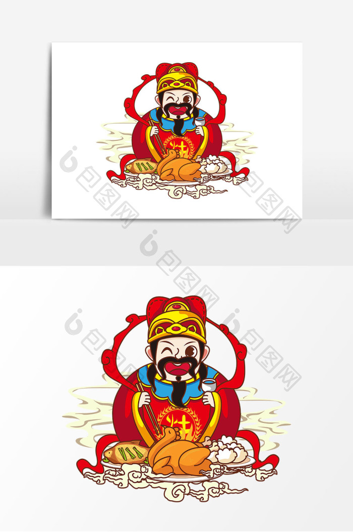 中国风小年灶王图片png下载-包图网