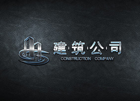 暗黑炫酷金属渐变logo样机