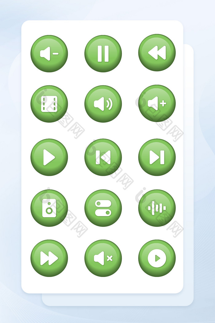 淡绿色简约按钮渐变图标手机商务icon图