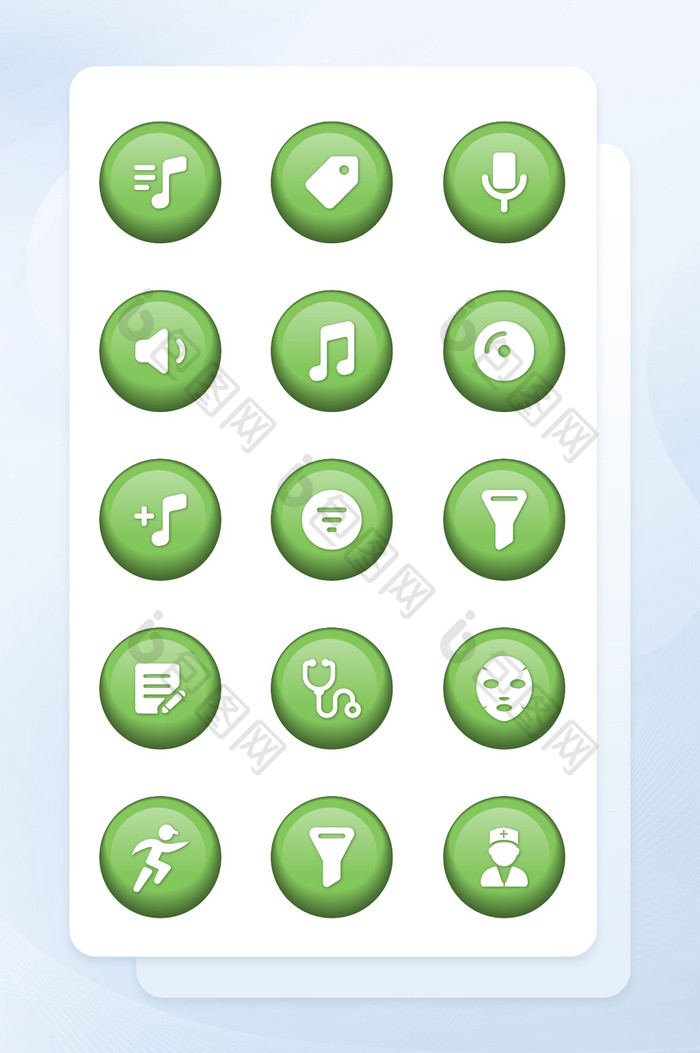 淡绿色渐变按钮图标商务应用矢量icon