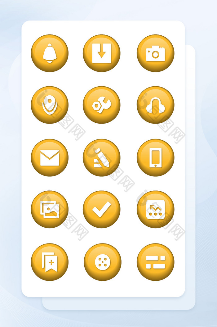 黄色渐变按钮图标生活应用矢量icon