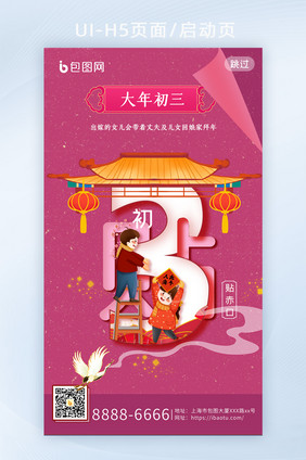 2021年春节大年初三启动页